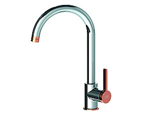 Смеситель для кухни GPD Gildo MTE165-K-R Хром - Розовое золото купить в интернет-магазине сантехники Sanbest