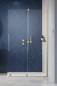 Душевое ограждение Radaway Furo Brushed Gold Walk-in 160 10106838-99-01 стекло прозрачное/профиль брашированное золото купить в интернет-магазине Sanbest