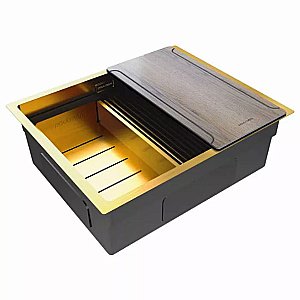 Кухонная мойка Paulmark NEXT-MULTI SINK 58 PM785845-BG брашированное золото купить в интернет-магазине сантехники Sanbest