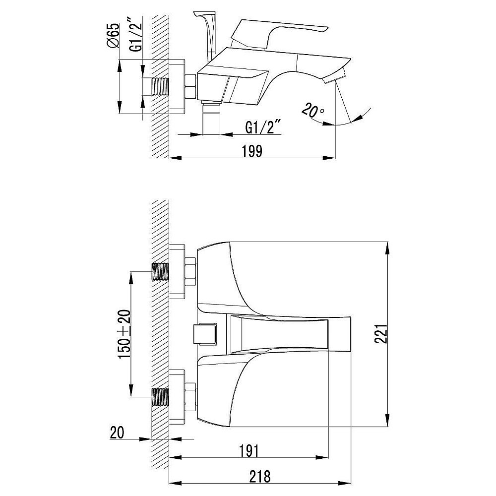 Смеситель для ванны Lemark Unit LM4502C купить в интернет-магазине сантехники Sanbest