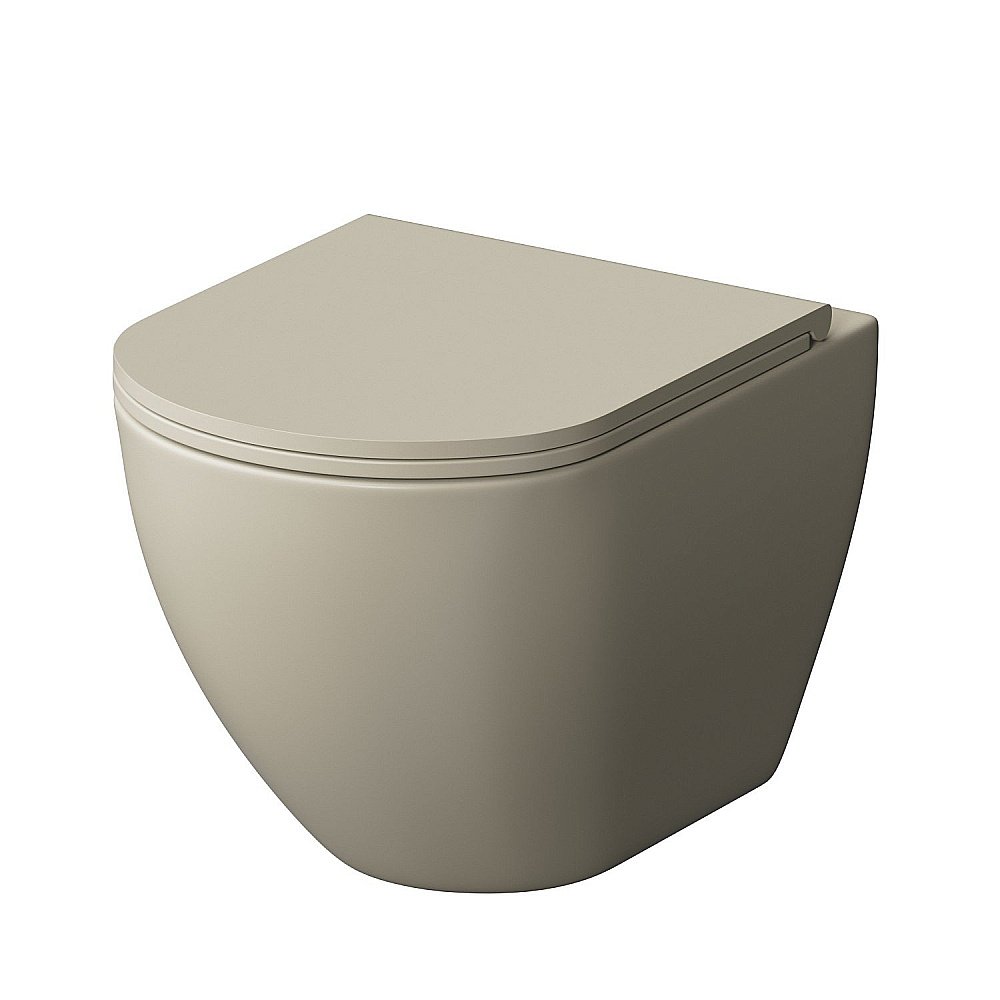 Унитаз подвесной Grossman Color GR-4455BEMS безободковый, с крышкой микролифт, бежевый матовый купить в интернет-магазине Sanbest