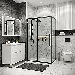 Душевой уголок Grossman Cosmo 120х100 120.K33.02.1210.21.00 стекло прозрачное/профиль черный матовый купить в интернет-магазине Sanbest