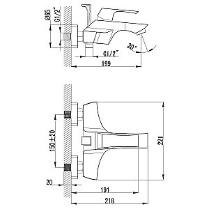 Смеситель для ванны Lemark Unit LM4502C купить в интернет-магазине сантехники Sanbest