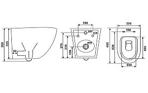 Унитаз подвесной TIMO KULO TK-403МВ безободковый, с крышкой микролифт, черный матовый купить в интернет-магазине Sanbest