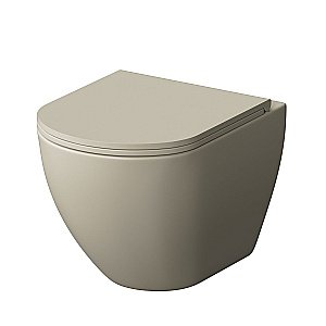 Унитаз подвесной Grossman Color GR-4455BEMS безободковый, с крышкой микролифт, бежевый матовый купить в интернет-магазине Sanbest