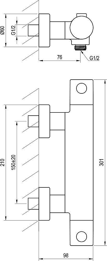 Смеситель для душа Ravak Puri X070188 черный матовый купить в интернет-магазине сантехники Sanbest