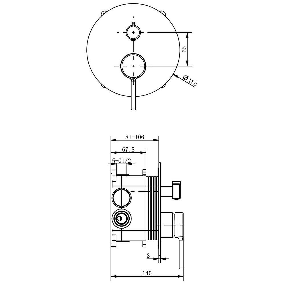 Смеситель для душа Excellent Pi AREX.1247BL черный матовый купить в интернет-магазине сантехники Sanbest