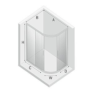 Душевой уголок NEW TRENDY NEW MAXIMA K-0577 100x80 стекло прозрачное/профиль хром купить в интернет-магазине Sanbest