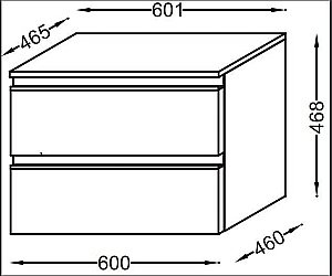Тумба с двумя ящиками Jacob Delafon VOX EB2060-RA 60 для ванной в интернет-магазине сантехники Sanbest
