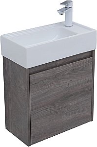 Тумба с раковиной Aquanet Nova Lite 50 с зеркалом, дуб рошелье для ванной в интернет-магазине Sanbest