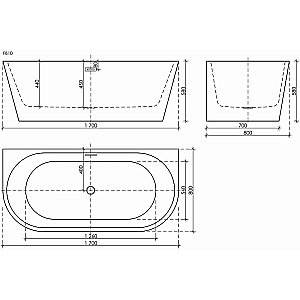 Акриловая ванна Sancos First 170x80 FB10 белая купить в интернет-магазине Sanbest