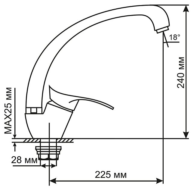Смеситель для кухни MIXLINE ML 522125 купить в интернет-магазине сантехники Sanbest