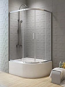 Душевой угол NEW TRENDY NEW VARIA 120x85x165 K-0508 стекло прозрачное/профиль хром купить в интернет-магазине Sanbest