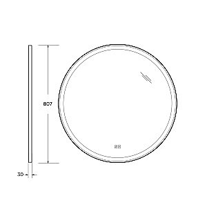 Зеркало с LED подстветкой Cezares CADRO CZR-SPC-LED-TCH-WARM 80x80 черный в ванную от интернет-магазине сантехники Sanbest