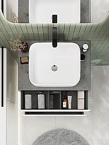 Тумба с раковиной Art&Max AM-Genova-800-2C-SO-LN/AM-78109 Бетон лофт натуральный для ванной в интернет-магазине Sanbest