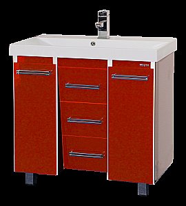 Тумба с раковиной 3 ящ. напольная Misty Джулия Qvatro 105 красная для ванной в интернет-магазине Sanbest