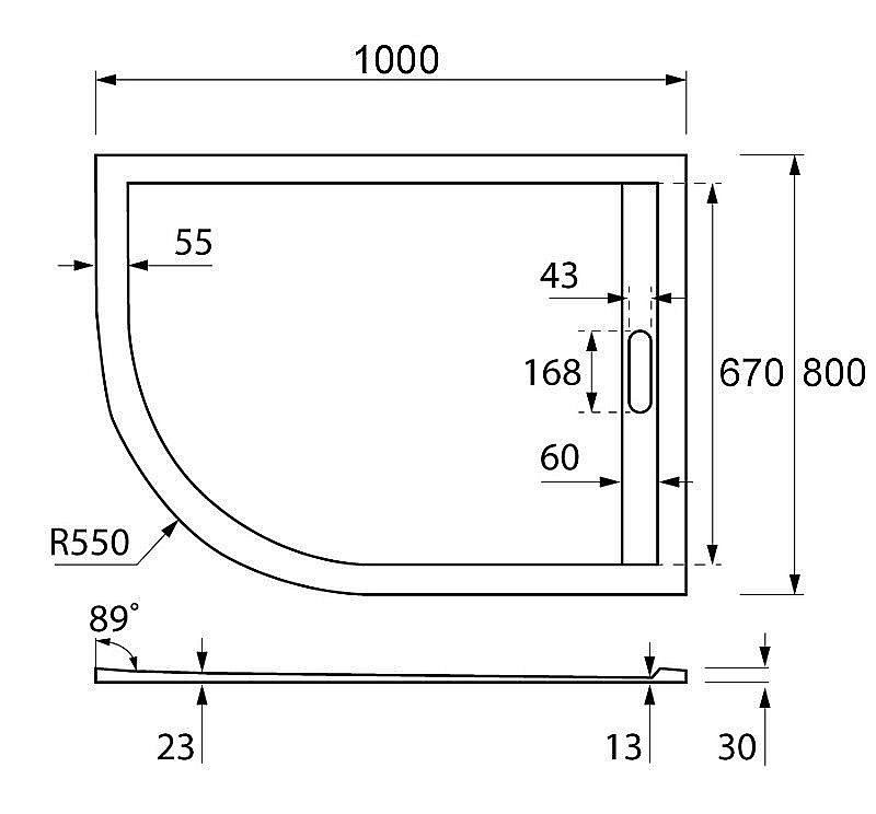 Душевой поддон Cezares TRAY AS-RH 100x80 белый купить в интернет-магазине Sanbest