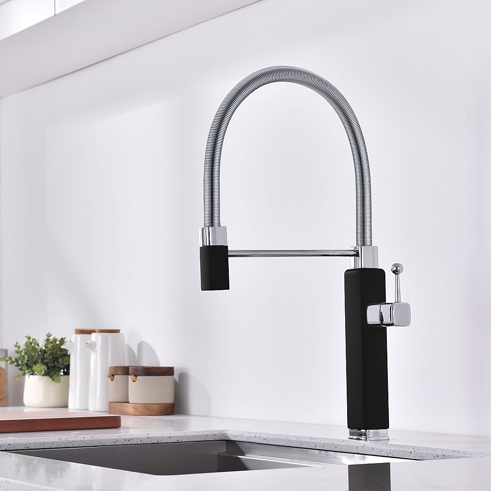 Смеситель для кухни Vincea VKF-101MB черный матовый купить в интернет-магазине сантехники Sanbest