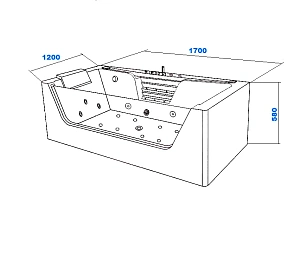 Ванна акриловая с гидромассажем CeruttiSpa C-478A 170х120 купить в интернет-магазине Sanbest