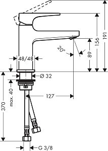 Смеситель для раковины Hansgrohe Metropol 100 32500700 купить в интернет-магазине сантехники Sanbest