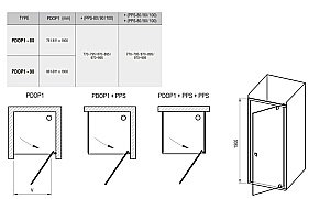 Душевой уголок Ravak Pivot PDOP1+PPS 80х100 профиль белый с белыми ручками/стекло прозрачное купить в интернет-магазине Sanbest