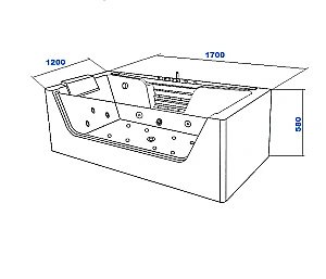 Ванна акриловая с гидромассажем CeruttiSpa C-478A 170х120 с гидромассажем белая купить в интернет-магазине Sanbest