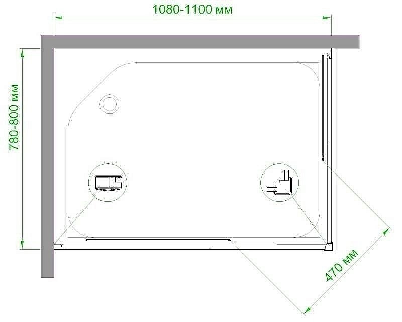 Душевой уголок Royal Bath RB8110HPD-C 110х80 матовый купить в интернет-магазине Sanbest