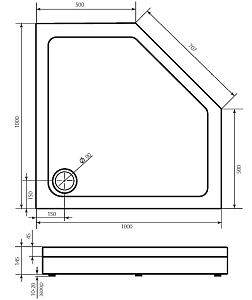 Душевой поддон Good Door Пента 100x100 Белый купить в интернет-магазине Sanbest