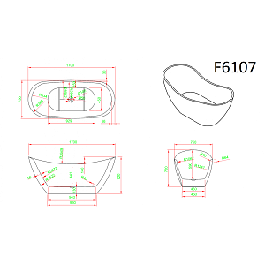 Ванна Frank 170х75 F6107 White купить в интернет-магазине Sanbest