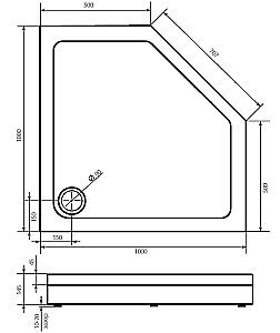 Душевой поддон Good Door Пента 100x100 Белый купить в интернет-магазине Sanbest