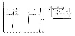 Напольная раковина CeruttiSpa Dorris 43 CT7830 белая купить в интернет-магазине Sanbest