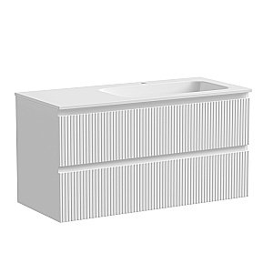 Тумба с раковиной Sancos SNOB T SNT100RW Bianco правая/белая матовая для ванной в интернет-магазине Sanbest