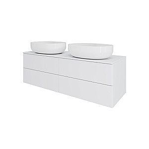 Тумба с раковиной Orange Otto 130 Ot-130TuMDF+B05-520W белая глянцевая для ванной в интернет-магазине Sanbest