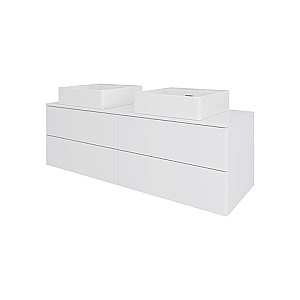 Тумба с раковиной Orange Otto 130 Ot-130TuMDF+B04-405W белая глянцевая для ванной в интернет-магазине Sanbest