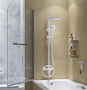 Душевая система Iddis Ray RAYWT3Fi06 белый матовый купить в интернет-магазине сантехники Sanbest