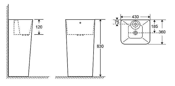 Напольная раковина CeruttiSpa Dorris 43 CT7830 белая купить в интернет-магазине Sanbest