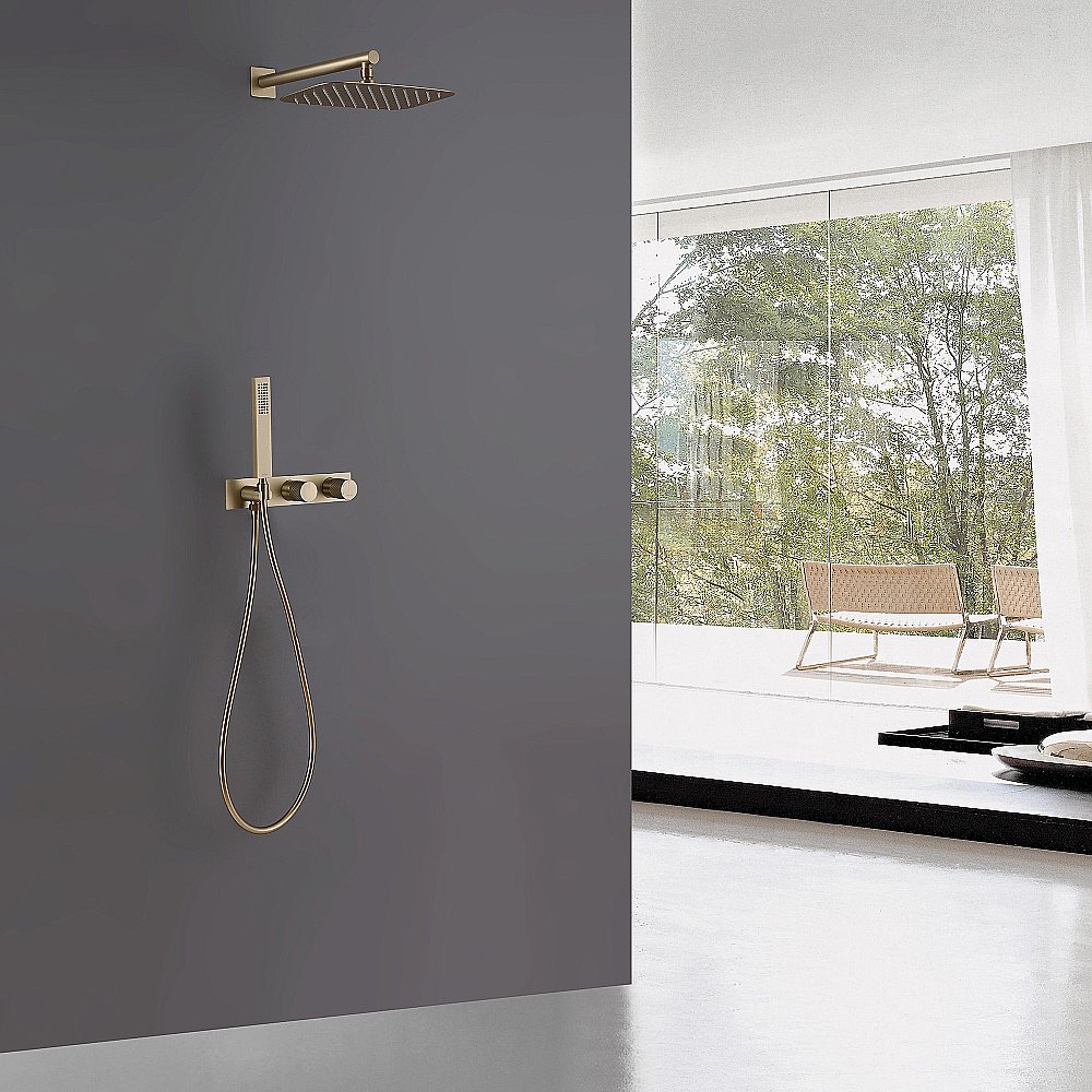 Душевая система Abber Rund AF8718G золото матовое купить в интернет-магазине сантехники Sanbest
