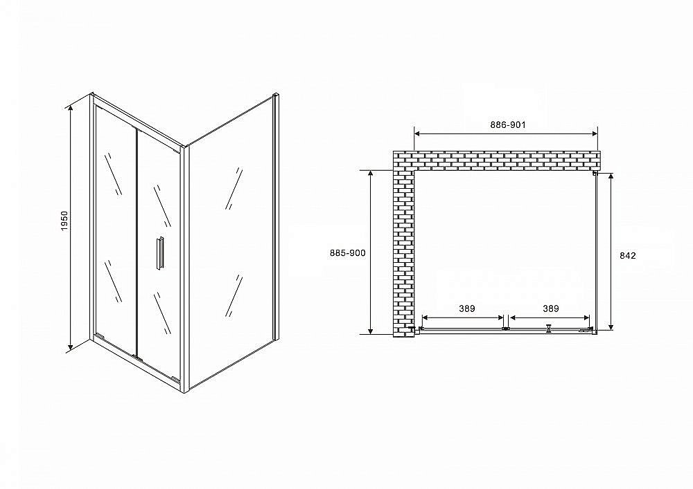 Душевой уголок Abber Sonnenstrand AG07090-S90 90x90 купить в интернет-магазине Sanbest
