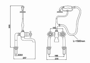 Смеситель для ванны термостатический Burlington Tay T2DB купить в интернет-магазине сантехники Sanbest