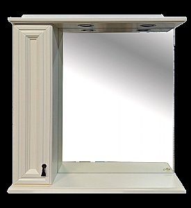 Зеркало со шкафом Misty Лувр 85 Слоновая кость в ванную от интернет-магазине сантехники Sanbest