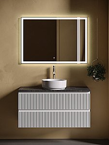 Тумба с раковиной Sancos SNOB R 100 со столешницей, белая матовый для ванной в интернет-магазине Sanbest