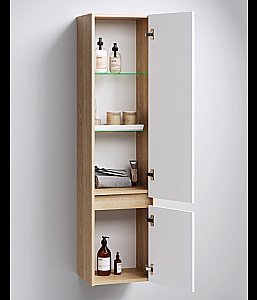 Пенал подвесной Aqwella City 35 дуб балтийский для ванной в интернет-магазине сантехники Sanbest