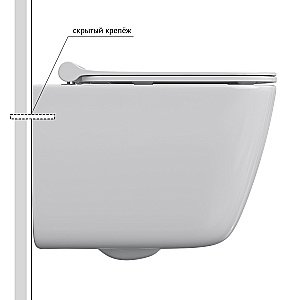 Унитаз подвесной  BERGES QUATTRO S 082149 безободковый, с крышкой микролифт купить в интернет-магазине Sanbest