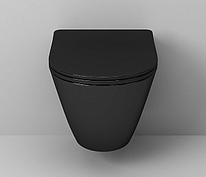 Унитаз подвесной Grossman Color GR-4411BS безободковый, с крышкой микролифт, черный глянцевый купить в интернет-магазине Sanbest