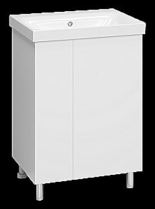 Тумба с раковиной Misty Лира - 60 Пр-Лир06060-50 белая для ванной в интернет-магазине Sanbest