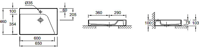 Раковина Jacob Delafon RYTHMIC PURE 65 EVN112-00 белая купить в интернет-магазине Sanbest
