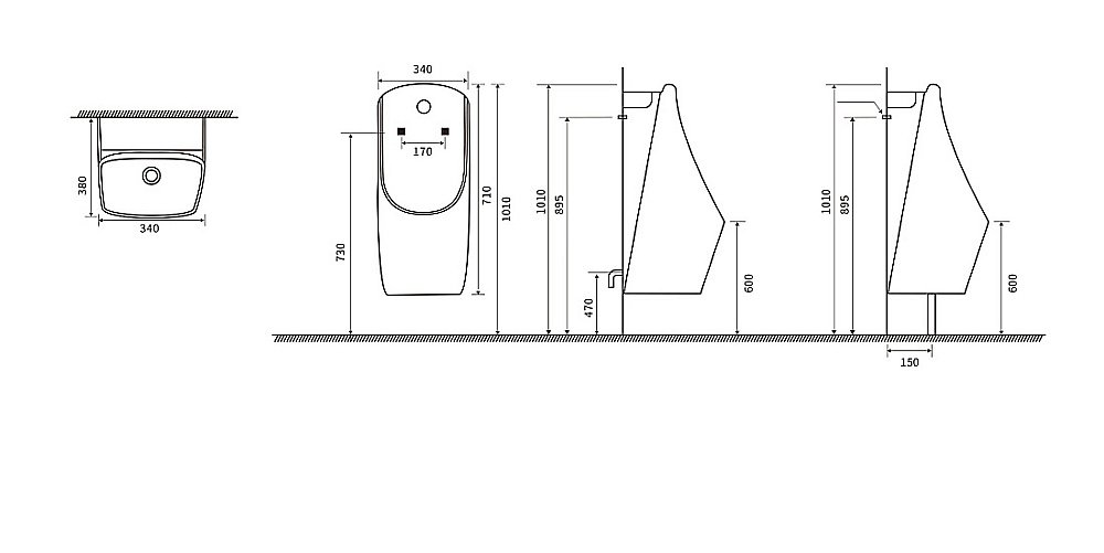 Писсуар SantiLine SL-6004MG серый матовый купить в интернет-магазине Sanbest