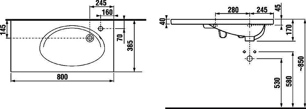 Раковина подвесная Jika Tigo 80 купить в интернет-магазине Sanbest