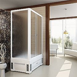 Душевой уголок Радомир Верчелли 119х81 стекло матовое/профиль белый купить в интернет-магазине Sanbest