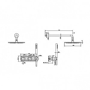 Душевая система Abber Wasser Kreis 316 AF8118BST сталь брашированная купить в интернет-магазине сантехники Sanbest